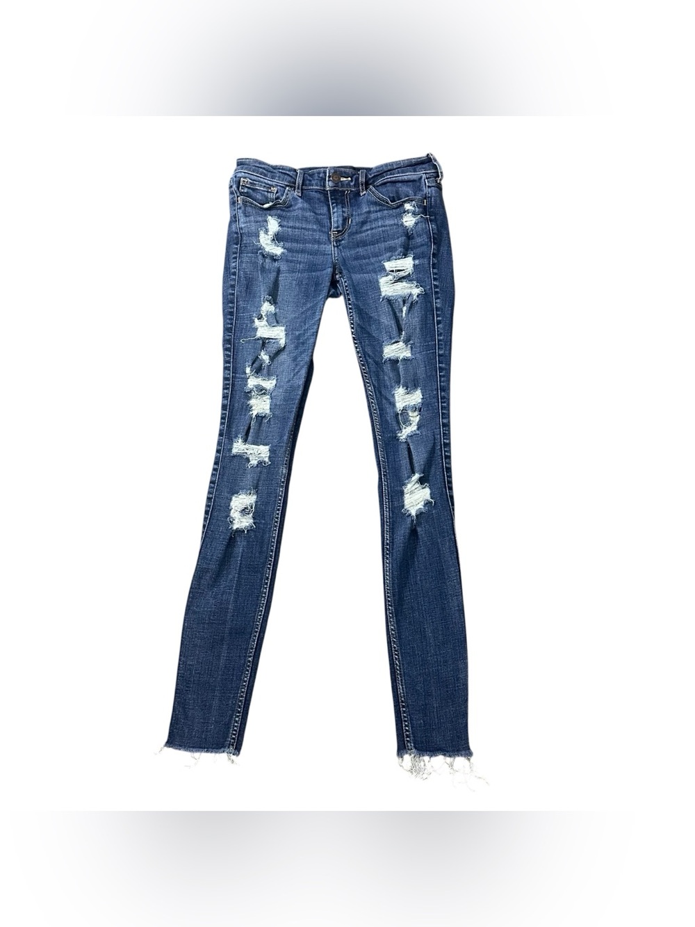 Hollister Women’s Size 3 W26 Super Skinny Distressed Ripped Raw Hem Jeans